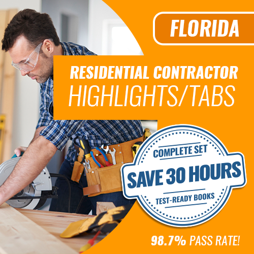 Florida Residential Contractor Exam Complete Book Set - Highlighted & Tabbed