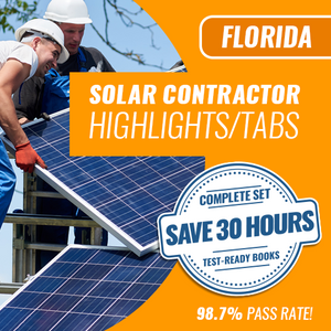 Florida Solar Contractor Exam Complete Book Set - Trade Books - Highlighted & Tabbed